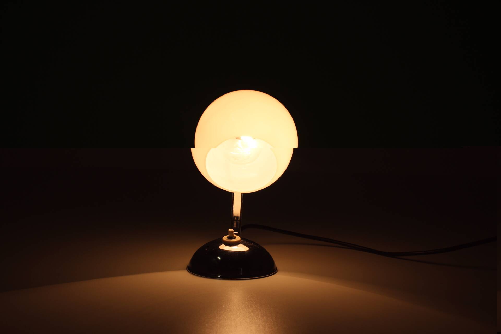 1950s chrome table lamp, Czechoslovakia