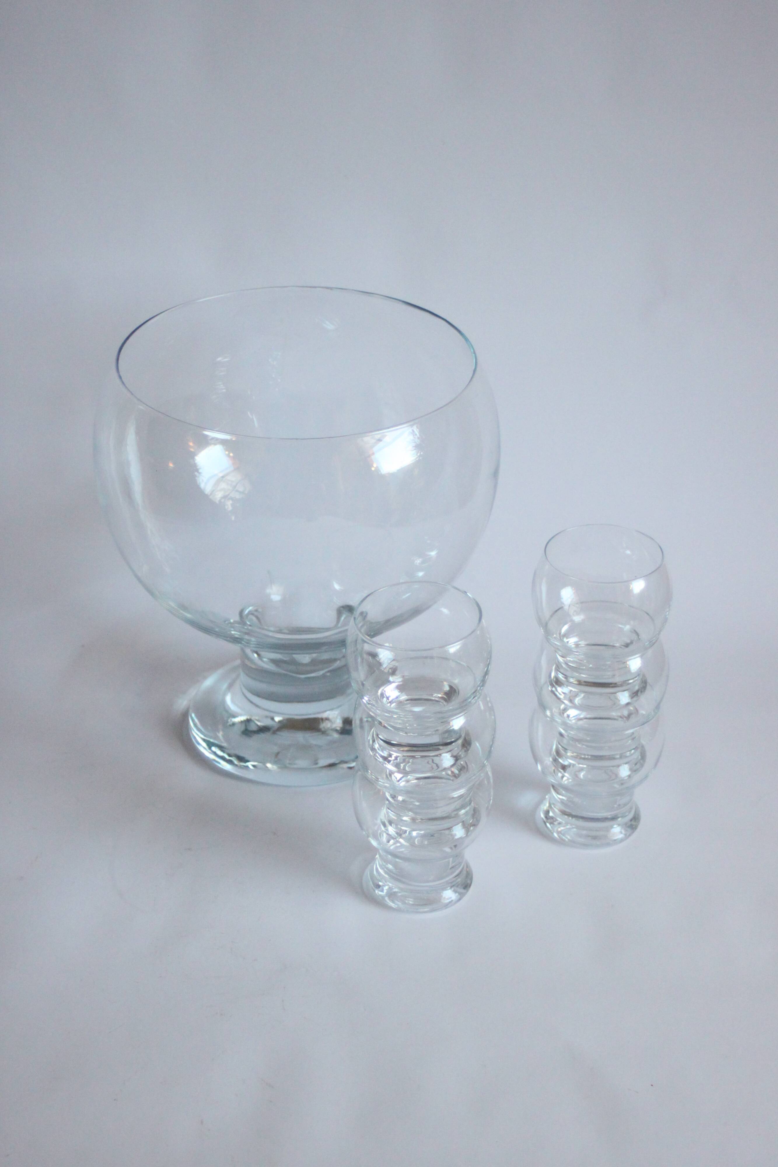 Glass Punch Bowl By Erkkitapio Siiroinen For Riihimaen Lasi, Finland 1970S