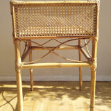 Bedside in rattan and caning