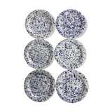 6 blue-spotted dessert plates