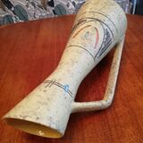 Large ceramic pitcher vase signed Foreign Height 50 cm