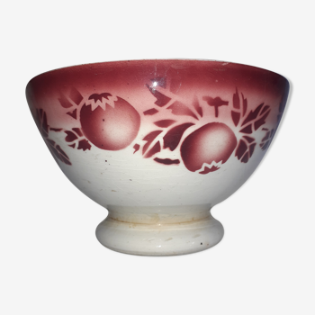 Ancient pink decor faience bowl