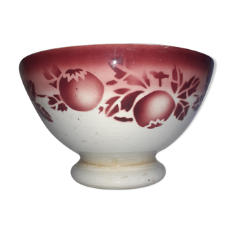 Ancient pink decor faience bowl