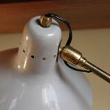 Vintage desk lamp in brass and gray lacquered metal, 1950s