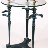 Superb antique pedestal table in patinated wrought iron