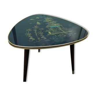 Coffee table formica vintage chinese tripod décor
