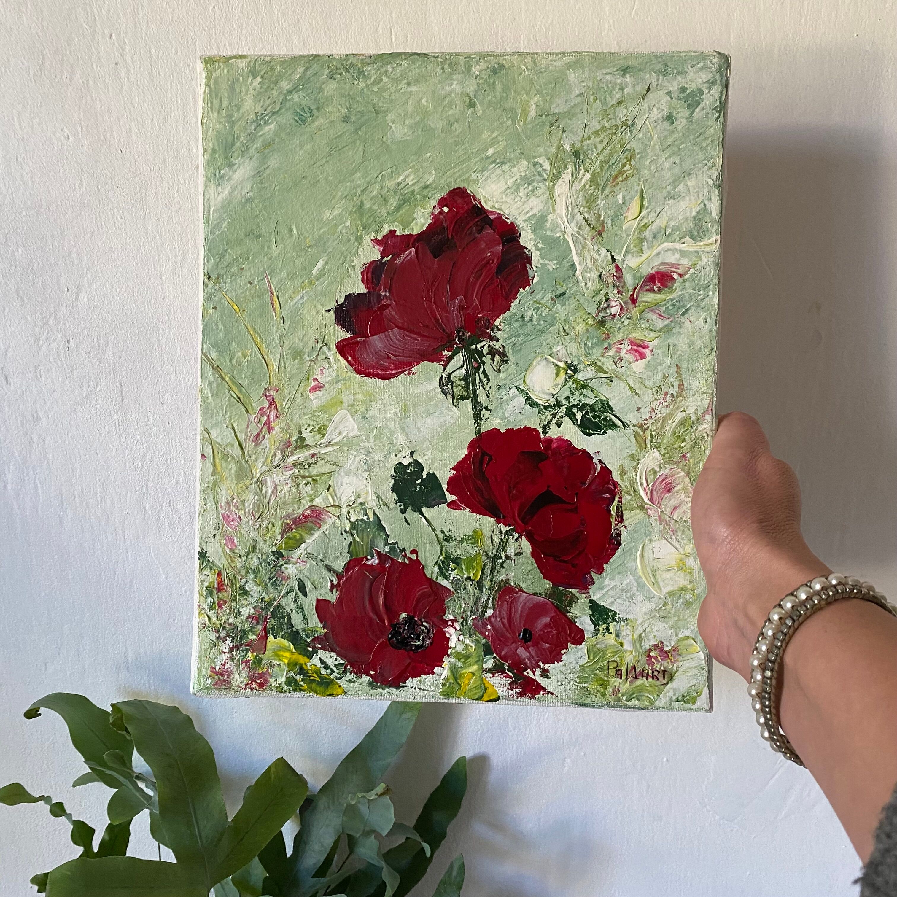 Oil on canvas flowers