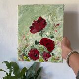 Oil on canvas flowers