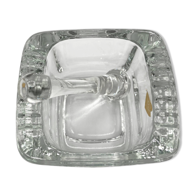 Cendrier Vide-poche SKLO UNION avec pilon • 1960 • Tchecoslovaquie • Verre pressé