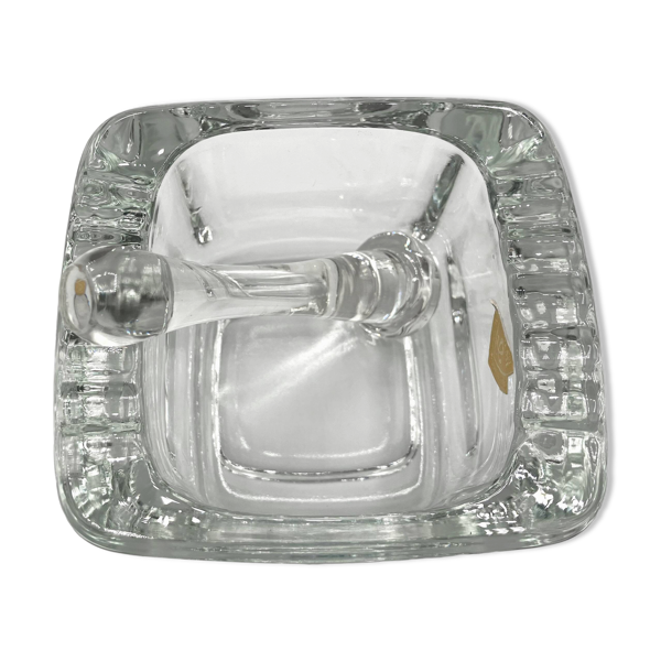 Cendrier Vide-poche SKLO UNION avec pilon • 1960 • Tchecoslovaquie • Verre pressé