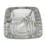 SKLO UNION Ashtray with pestle • 1960 • Czechoslovakia • Pressed glass
