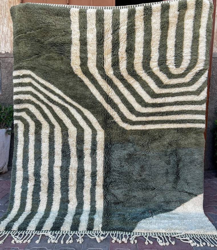 Green Beni Mrirt Rug Custom Made Moroccan Rug150/250cm