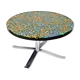 Table low round of Pierre Giraudon resin with inclusions of glass 60 years