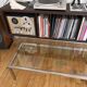 Chrome and glass coffee table from the 70s.