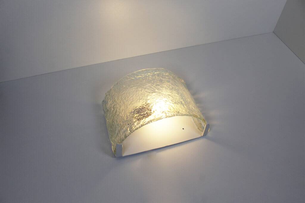 Set of two Italian ice glass Murano glass sconces