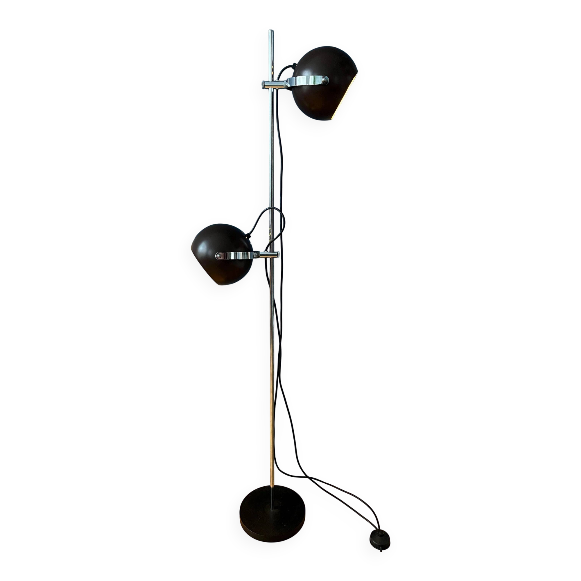 Space Age Mid-Century "eyeball" brown floor lamp