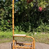 Louis Sognot floor lamp from the 50s in rattan