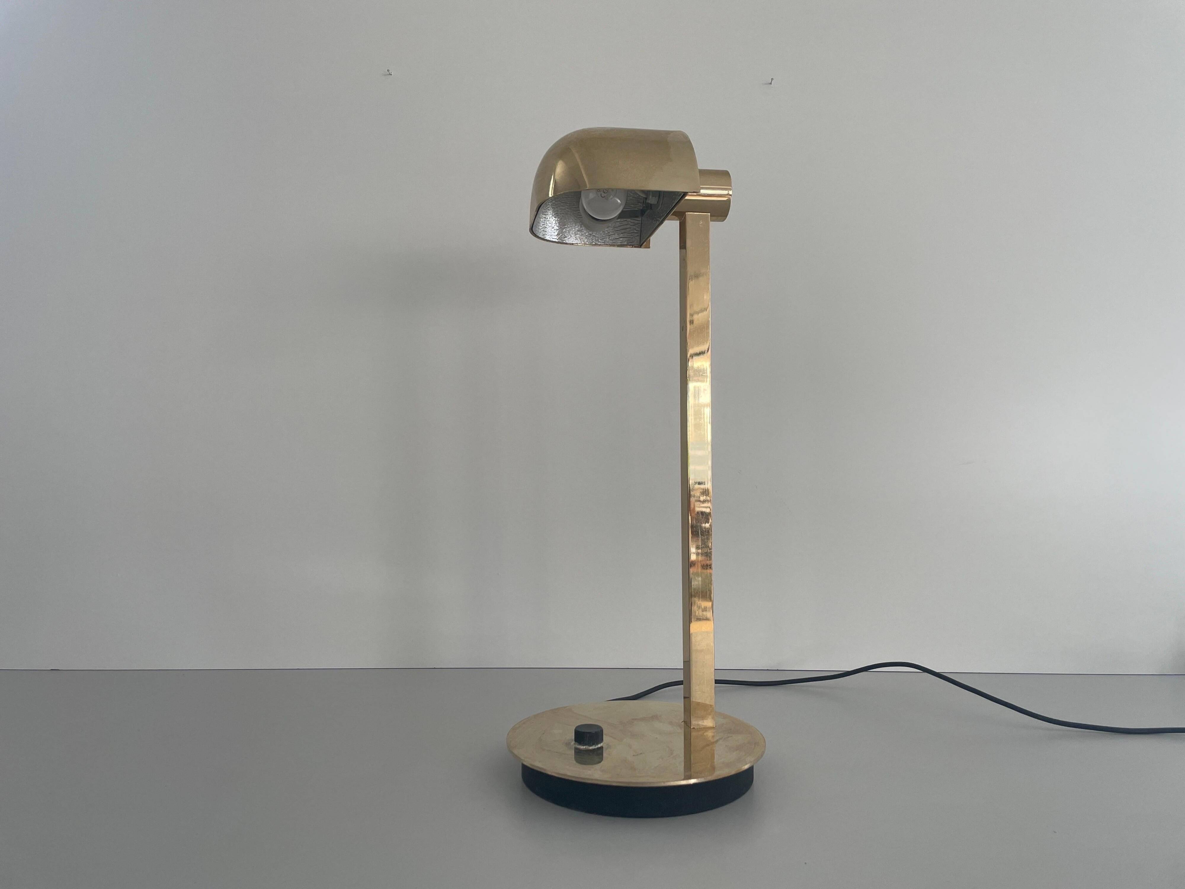Large modernist desk lamp in brass by Hillebrand, 1960s, Germany.