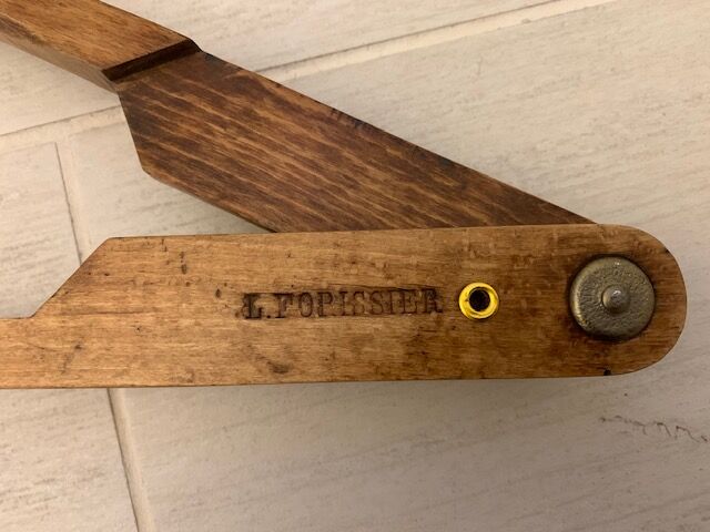 Large Compass Old Wooden Tool Carpenter Companion Folk Art