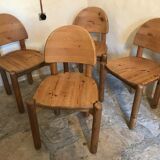 Set of 4 solid pine chairs by Rainer Daumiller, Germany 1960
