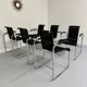 6 black tubular chairs design by Axel Bruchhäuser model D20 bauhaus