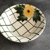 Cup vintage in ceramic enamelled signed fleur peinture decoration