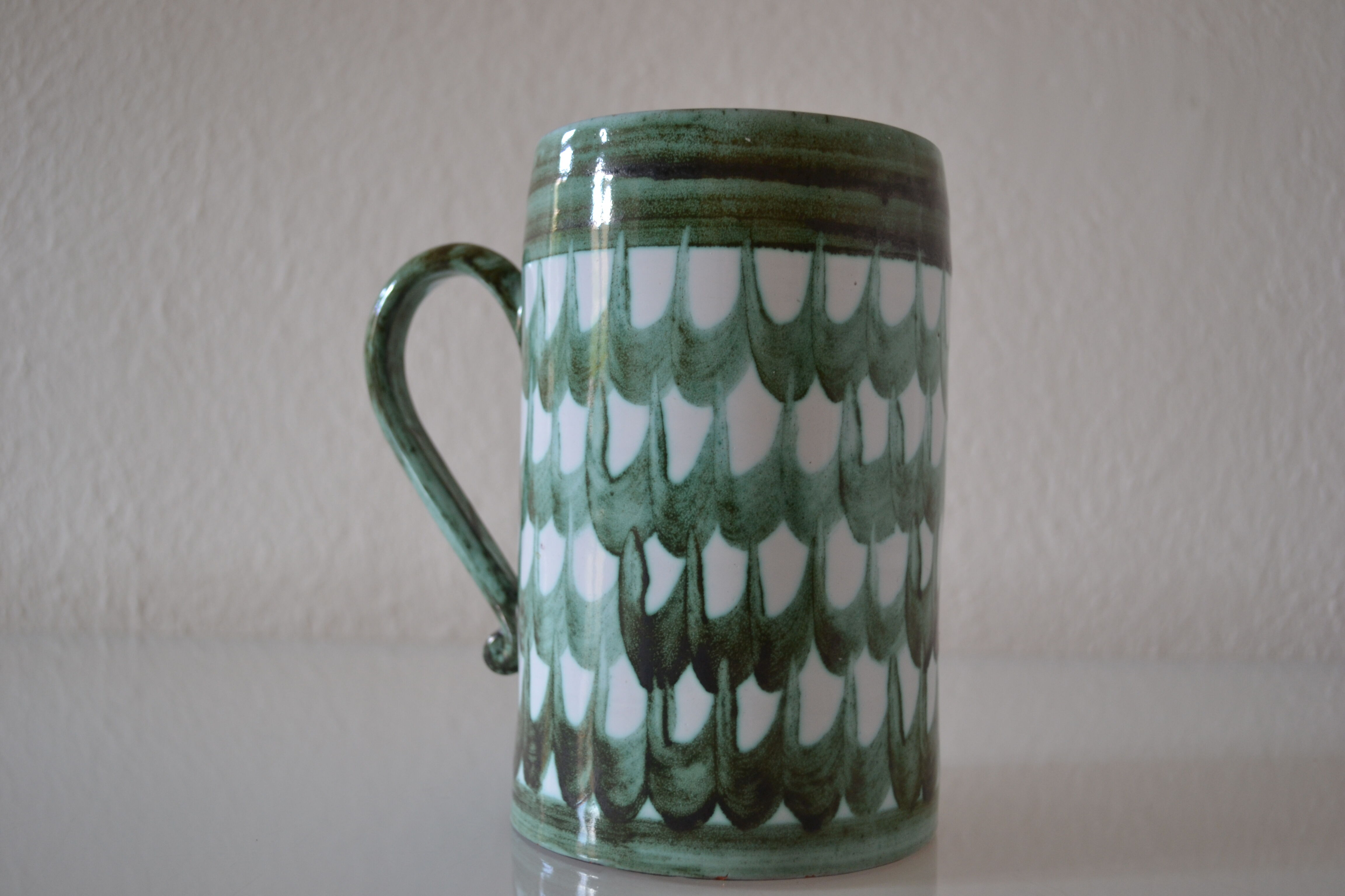 Vintage ceramic beer mug hallstatt austria