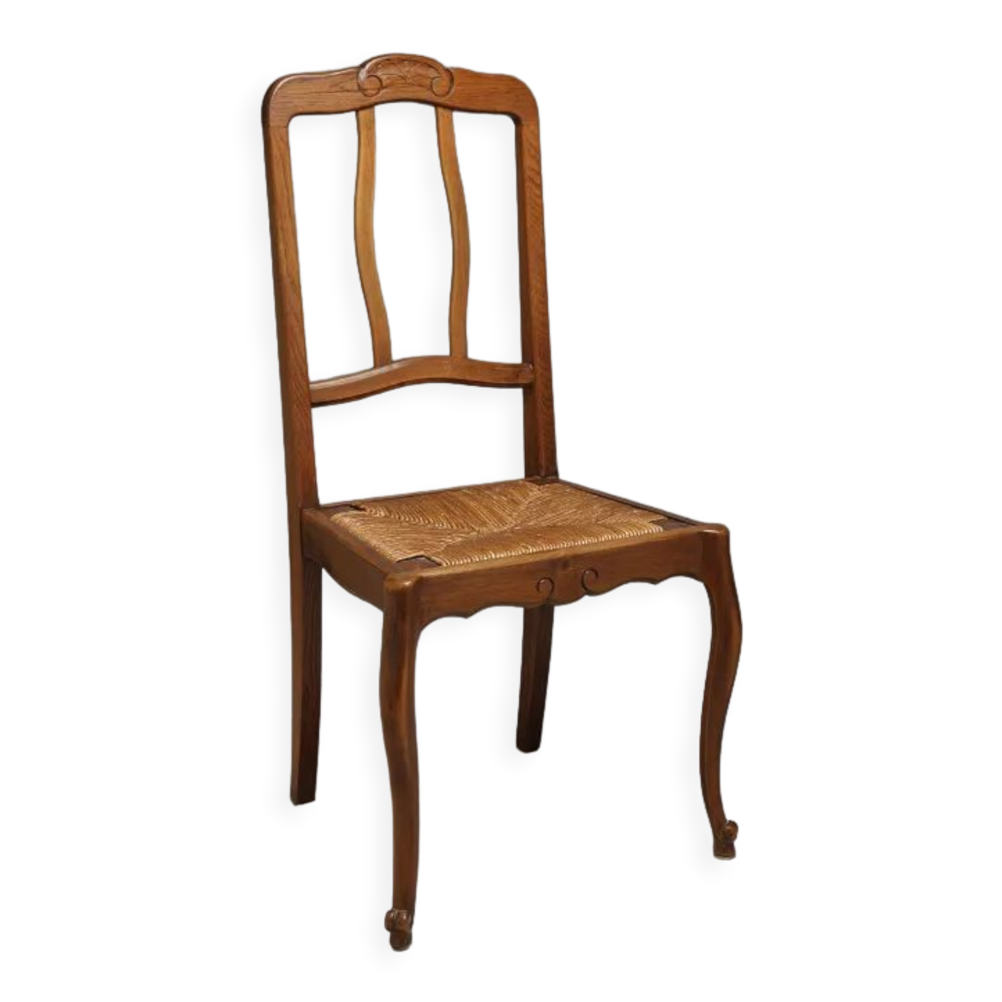 Solid oak chair inspired by Louis XV/regency