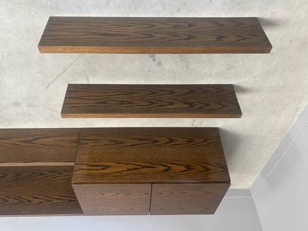 Wenge wood wall unit / sideboard 1960s