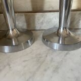 Pair of aluminium cast candle holders 52cm