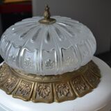 Ceiling light in brass and chiseled glass