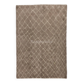Contemporary Moroccan Rug Made of Natural Mocha Brown Wool