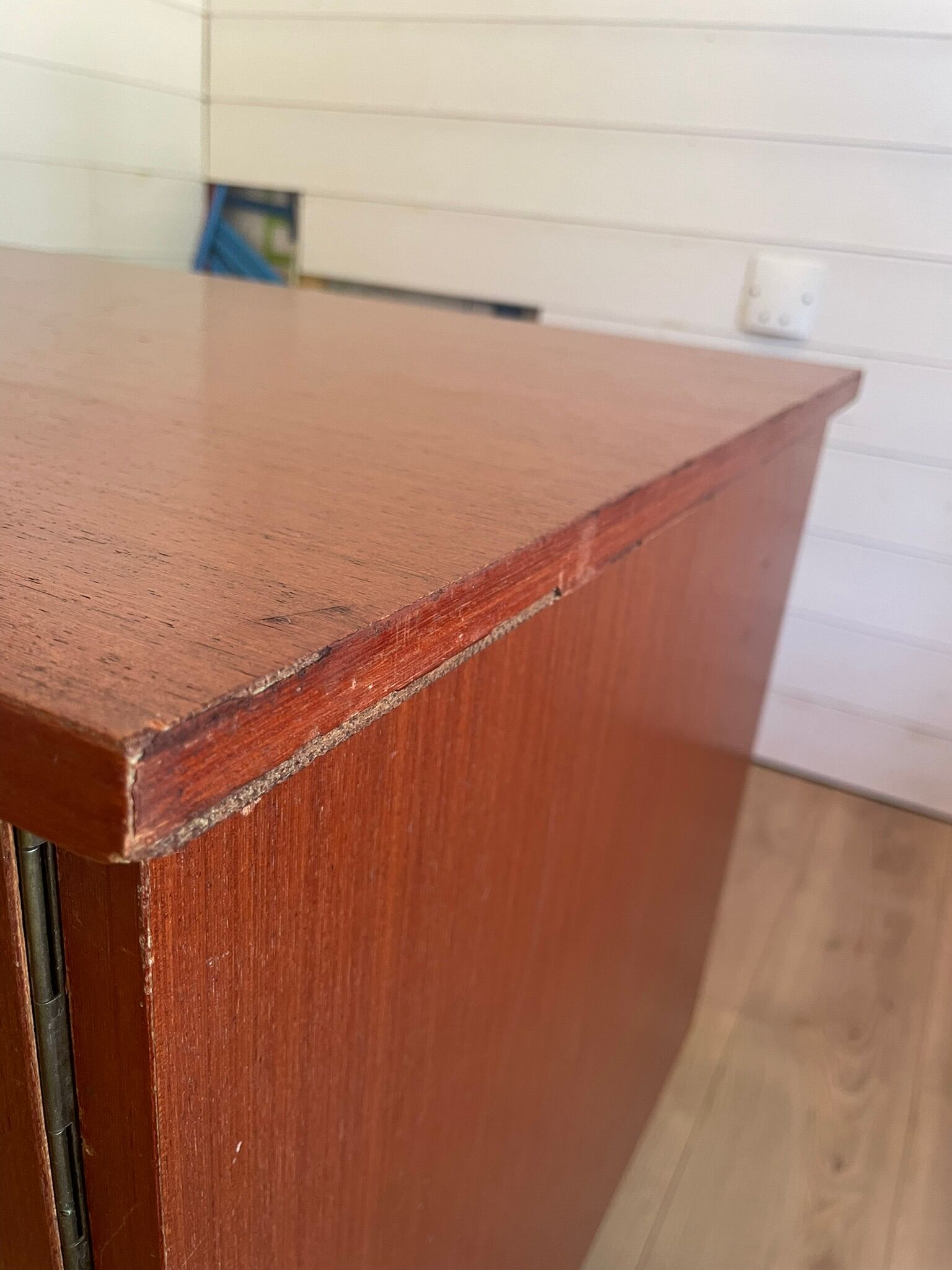 Bureau Double Caisson Vintage Capelle - Années 60 Teck/Acajou