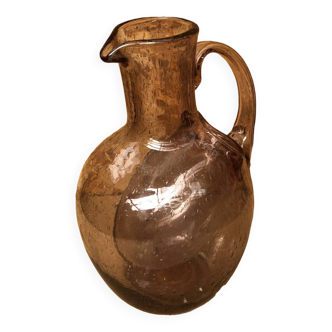 Old refresher pitcher biot glassware bubble blown glass