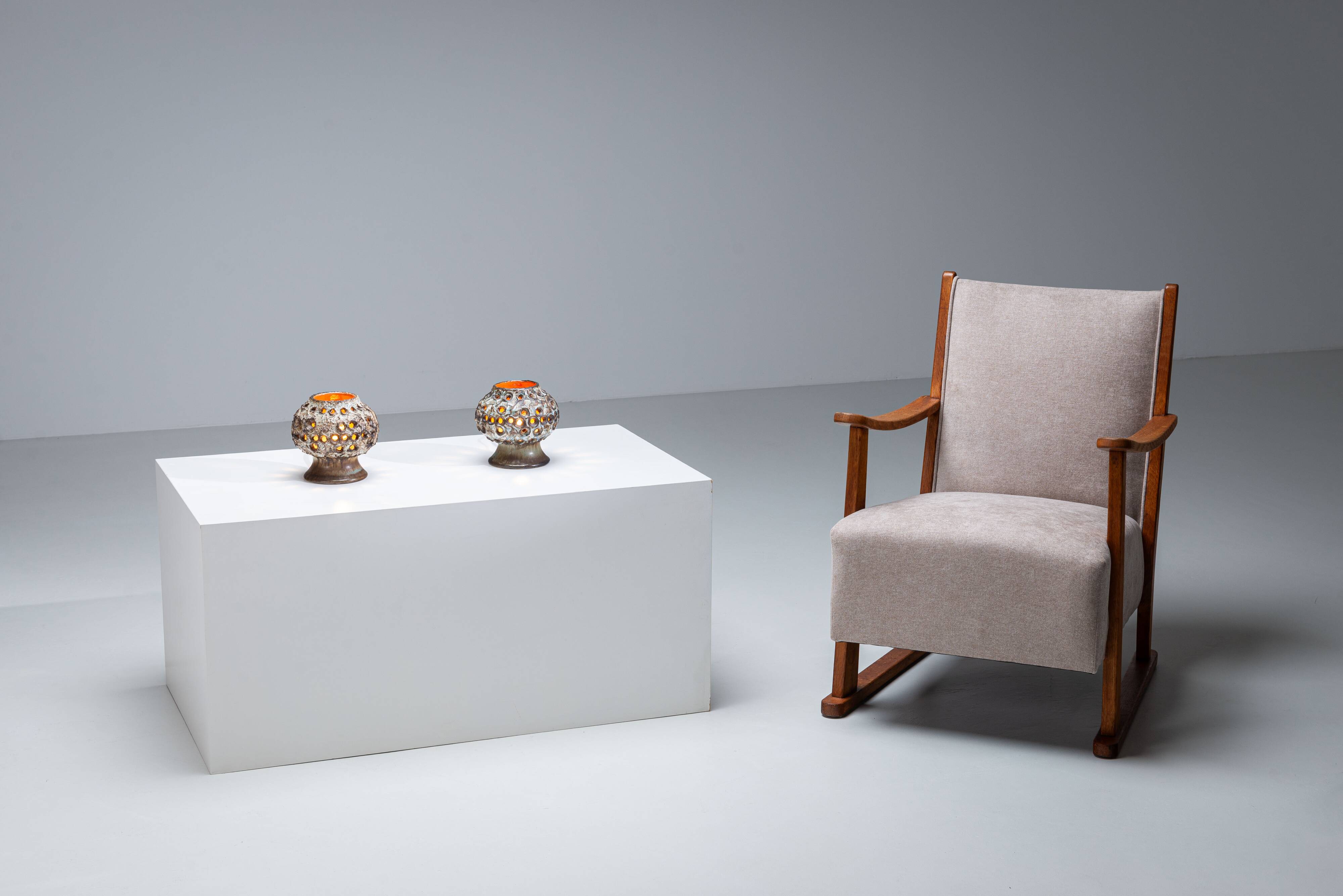 Pair of ceramic table lamps by Bruno Karlsson for EGO Stengods Atelje