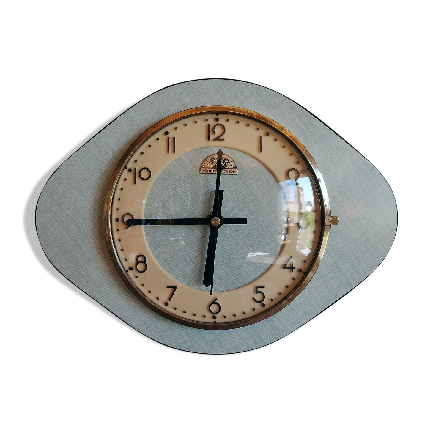 Vintage clock, wall clock "tender green FFR"
