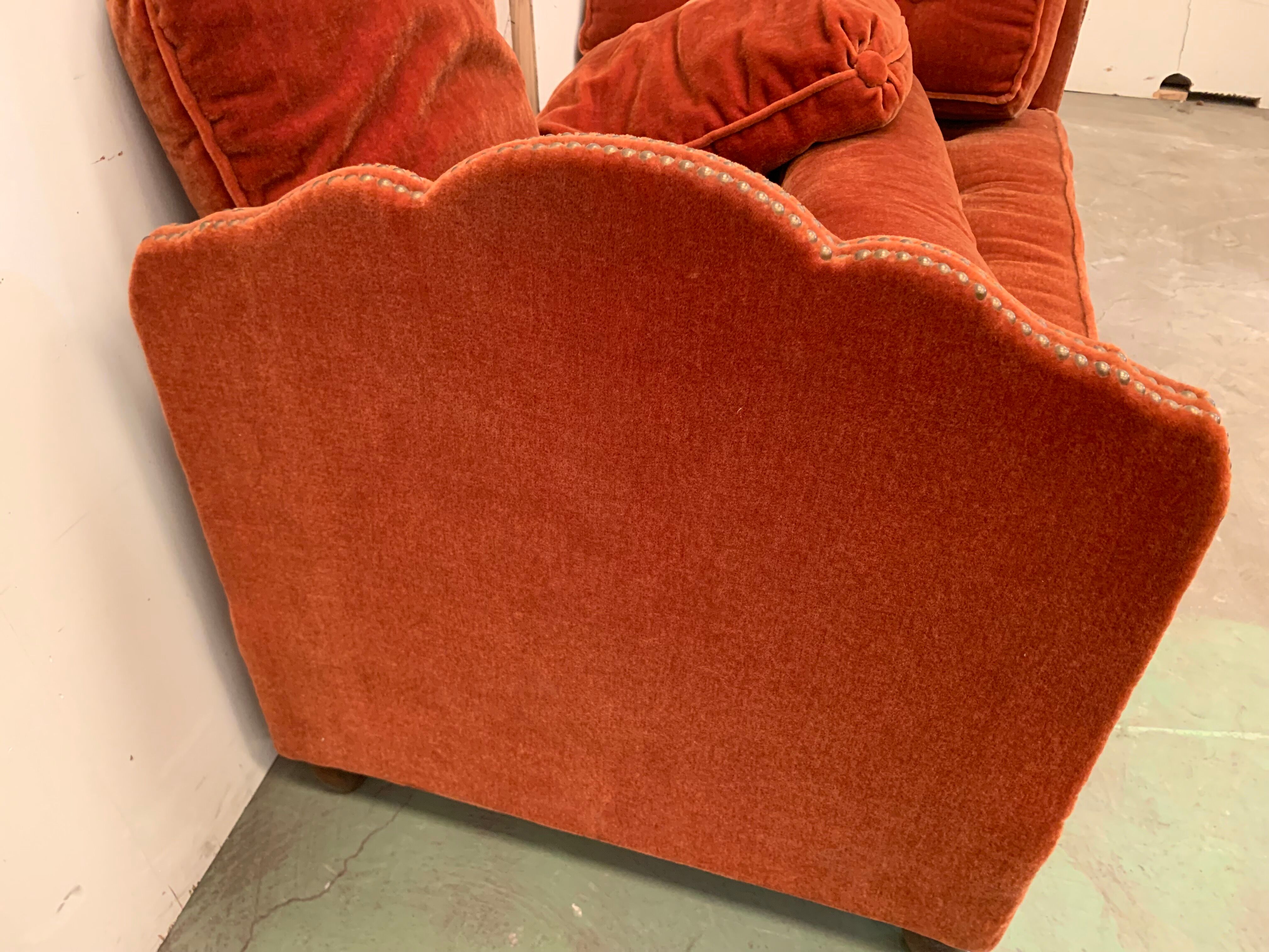 Art Deco velvet bench removable side XX century