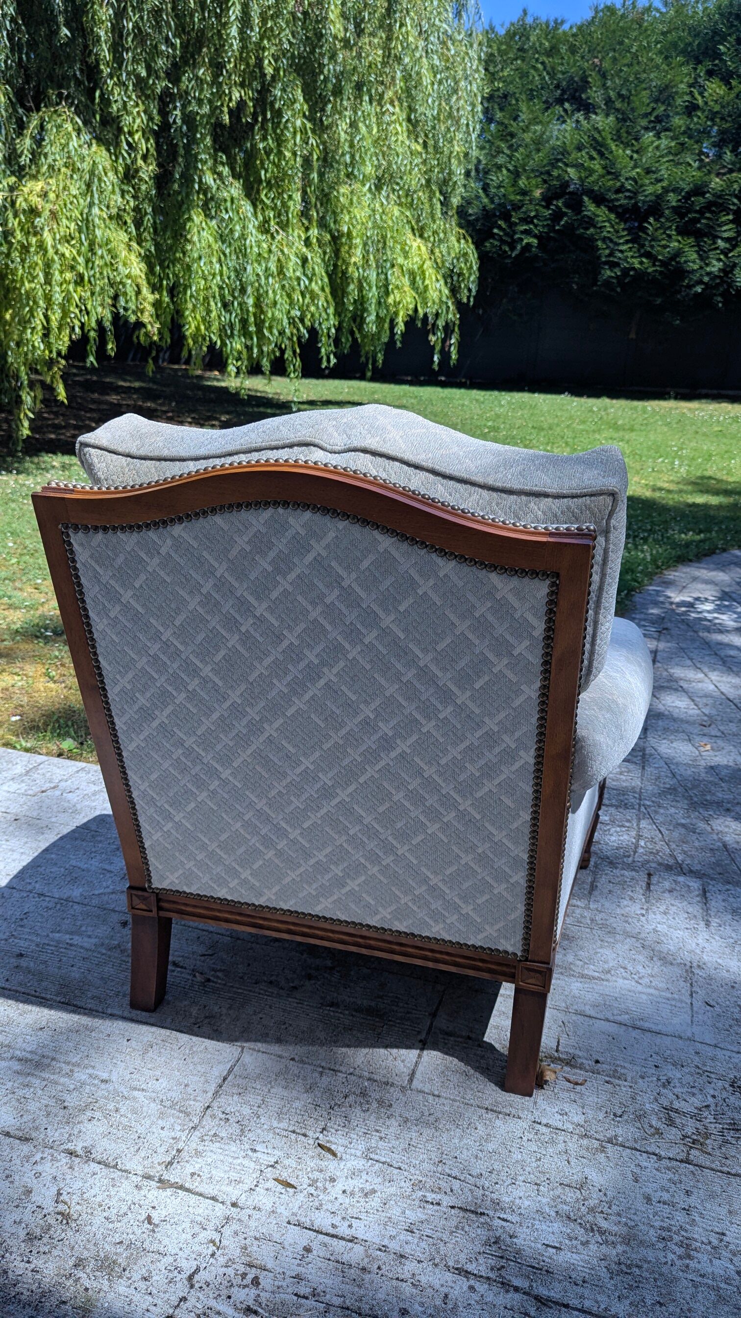 Pair of large Bergère armchairs in Louis XVI style
