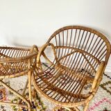 Pair of vintage rattan armchairs