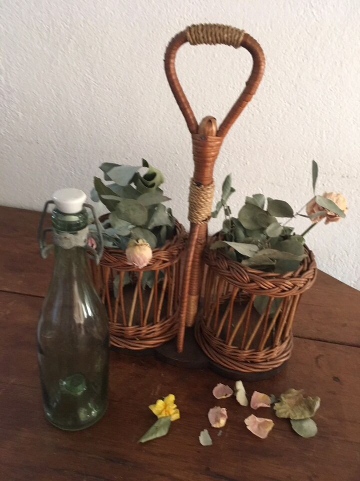 Door - wicker bottle rope and wood