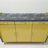 Buffet en enfilade vintage en formica jaune