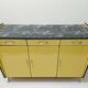 Vintage in-row sideboard in yellow formica