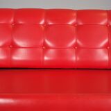 Red leatherette sofa, 1970s