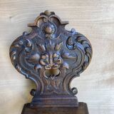 Duo of carved wooden chairs