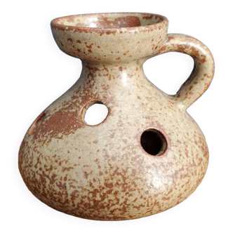 Stoneware cellar rat candle holder