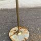 Vintage brass onyx floor lamp with fringed shade.