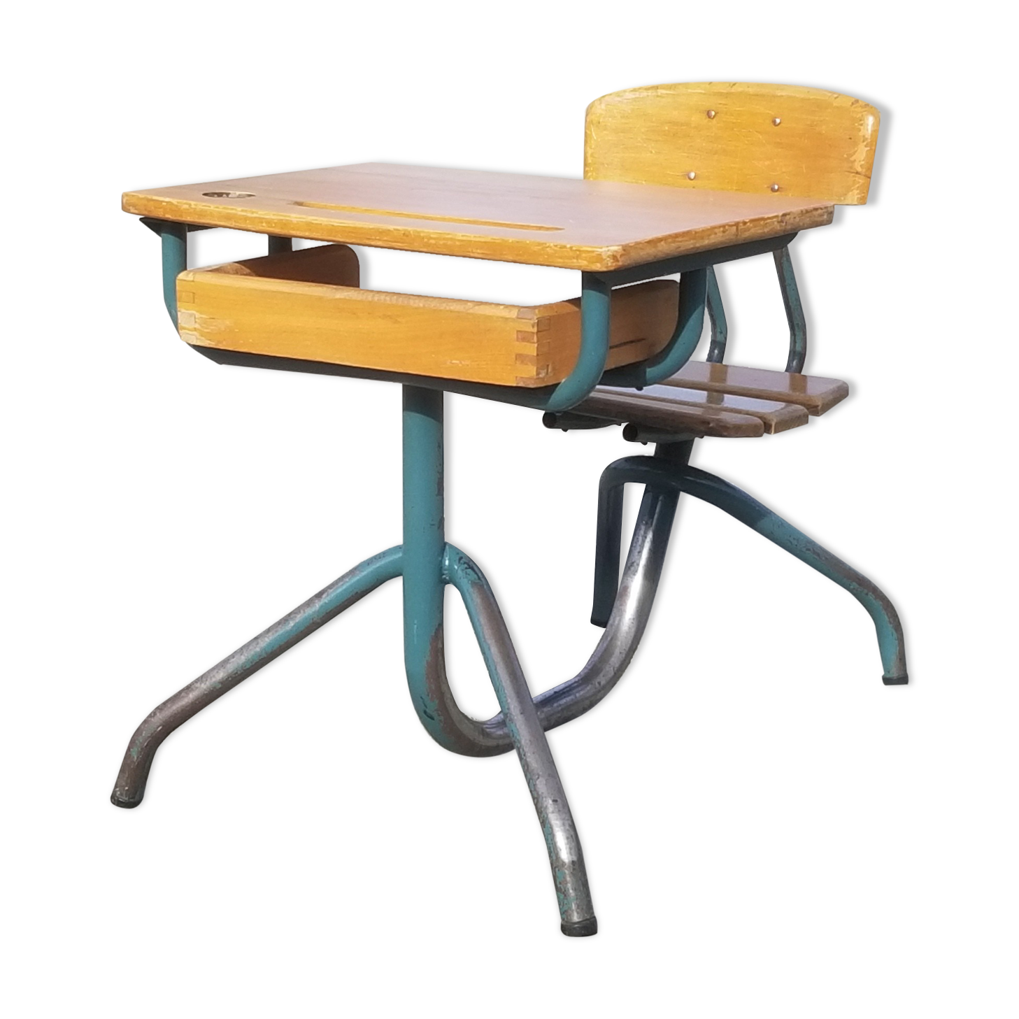 Vintage 1-seater school desk 50