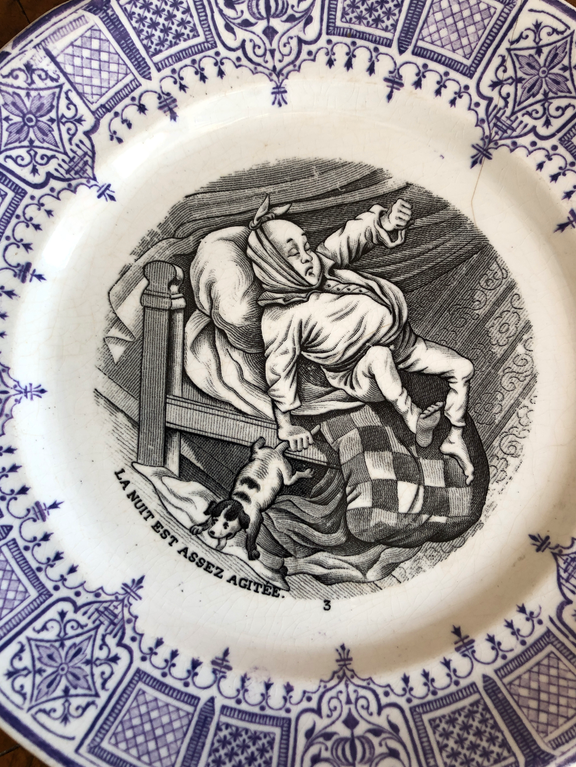 Lot of three plates Sarreguemines