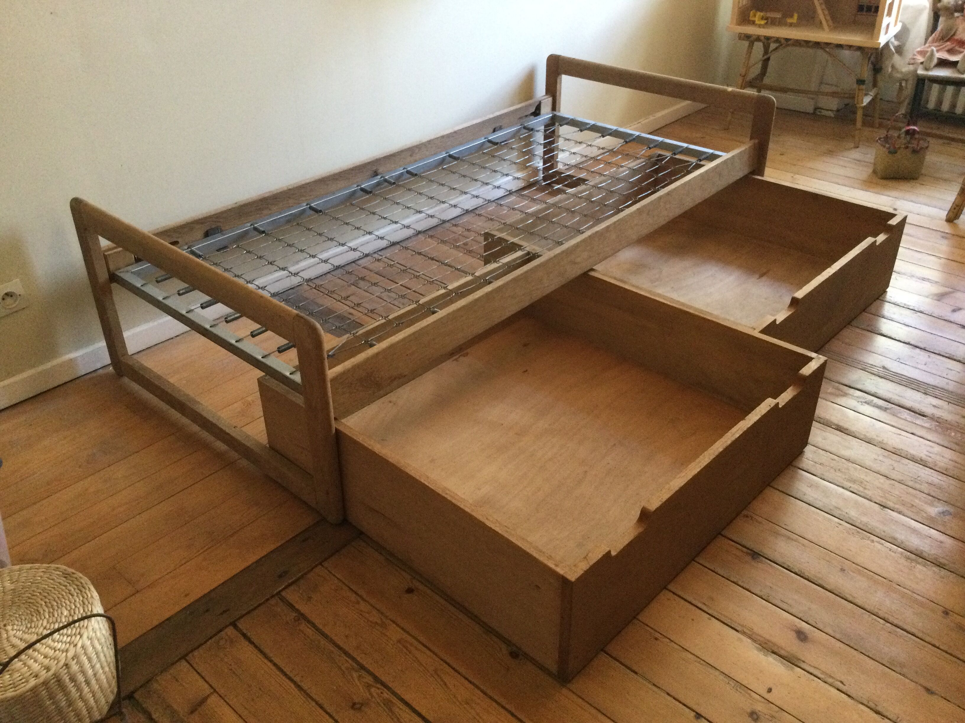 Old wooden bed