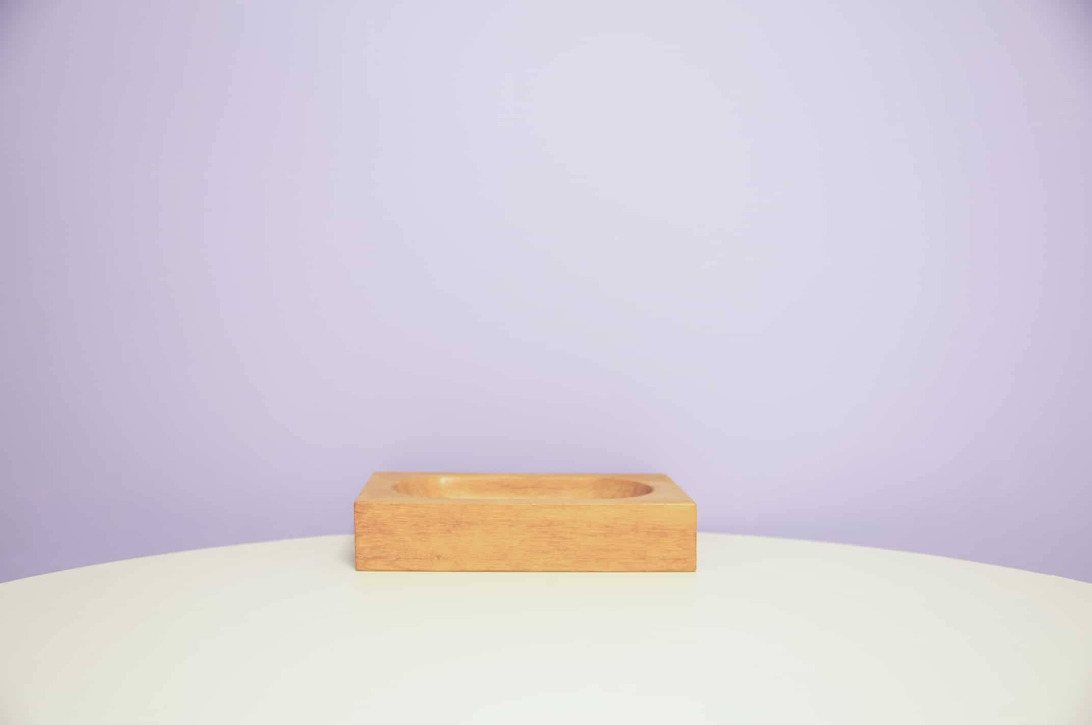 Light wood rectangular bowl